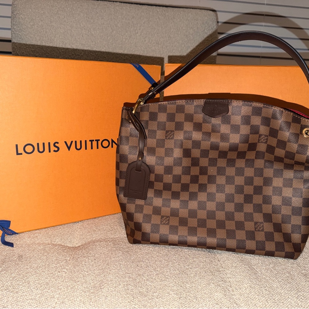 ❗️SOLD❗️Louis Vuitton Graceful PM Damier Ebene - Brown and Tan Checkered Handbag